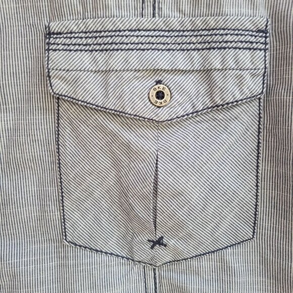 BKE Mens Shirt Size L Striped Standard Fit Long Sleeves Western 100% Cotton - Picture 4 of 11